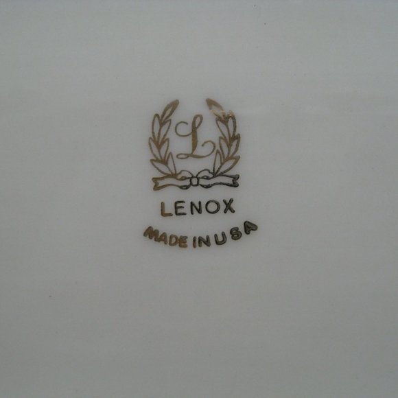 Lenox Ivory Spring Garden Celery Handled Serving Tray Gold Label Platinum Rim - Picture 4 of 11